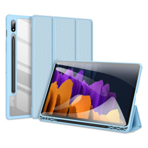 Protective Case Pu+tpu+acrylic Precise Cutout Case Compatible For Samsung Tab S8 S8 Ultra Transparent Cover clear sea blue_Tab S8 Plus/S7 Plus/S7 FE