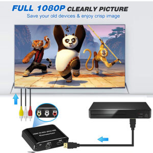 Hdmi-compatible  To  Av  Converter 1080p Hdmi-compatible To Av 3rca Cvbs Composite Video 3.5mm Aux Audio Adapter Black