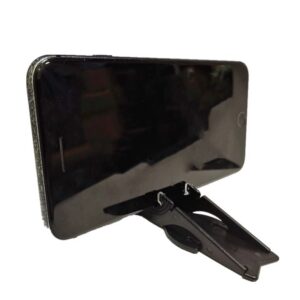 Mobile Phone Stand Portable Folding Abs Mobile Phone and Tablet Stand black
