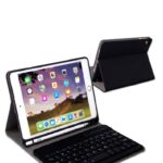 For iPad 10.2 Tablet Touch Keyboard Textured PU Leather Cover Wireless Bluetooth3.0 Connect Overall Protection Stand Function  blue_iPad 10.2 backlit version
