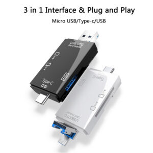 Tf Sd Card  Reader Memory Card Portable Usb2.0 Type C Adapter Multi-function Card Reader White