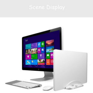 Vertical Stand for MacBook Pro/Air Aluminum Alloy Notebook Holder Adjustable Desktop Space-Saving Silver