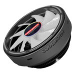 Computer CPU Heatsink Cooling Fan RGB Colorful Lighting Cooler Computer Radiator Aluminum Heat Sink With 17 Lighting Modes Simple Installation CPU System Cooling Fan black