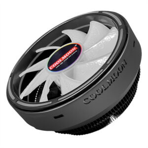 Computer CPU Heatsink Cooling Fan RGB Colorful Lighting Cooler Computer Radiator Aluminum Heat Sink With 17 Lighting Modes Simple Installation CPU System Cooling Fan black