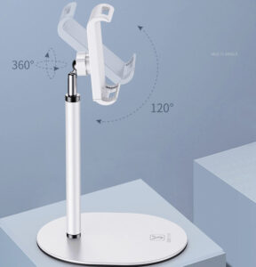 Aluminum Alloy Tablet PC Phone Holder Tablet Holder Stand Mount Support Bracket Adjustable Table Holder white
