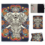 For iPad Pro 11 Laptop Protective Case Smart Stay Color Painted PU Cover with Front Snap Crown cat