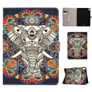 For iPad Pro 11 Laptop Protective Case Smart Stay Color Painted PU Cover with Front Snap Crown cat