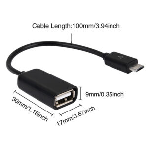 Micro Usb Male To Usb Female Converter Otg Adapter Converter Cable Data Transfer Black