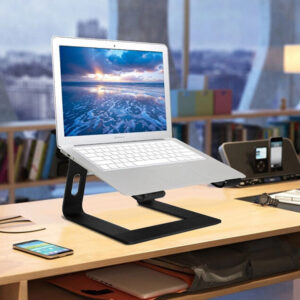 Aluminum Alloy Notebook Bracket Raise Computer Desktop Metal Base Heat Dissipation Anti-Skid Stand Silver