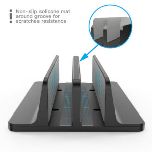 Vertical Laptop Stand Computer Desktop Display Holder Storage Shelves Stand Base for Home Office gray
