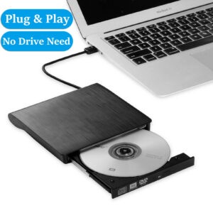 Slim External Usb 3.0 Dvd Rw Cd Writer Optical Drive Burner Reader Player 5gbps Data Transmission for Laptop PC Black