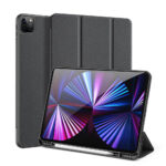 Solid Color Protective Case Tablet Case Cover With Pen Tray For Ipad Pro 12.9 2021 Black