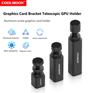 GPU Vertical Mount Aluminum Alloy GPU Stand Telescopic Screw Design Bracket Accessories Adjustable Height Graphics Card Brackets Holder Vertical Graphics Video Card Bracket GH-120 silver