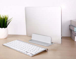 Aluminum Alloy Bracket Bookshelf Vertical Storage Stand for Laptop Notebook Holder Support  Silver