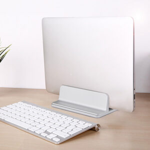 Aluminum Alloy Bracket Bookshelf Vertical Storage Stand for Laptop Notebook Holder Support  Silver