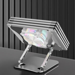 LS518 Laptop Stand Adjustable Folding Computer Stand Aluminum Alloy Computer Riser For Laptop Notebook Tablet More grey