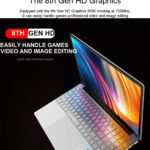 Core I3 15.6 Inch Laptop 8GB RAM 256GB Hard Disk IPS Display Win10 OS Notebook with Backlit Key