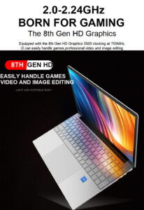 Core I3 15.6 Inch Laptop 8GB RAM 256GB Hard Disk IPS Display Win10 OS Notebook with Backlit Key
