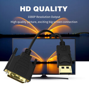 Displayport Dp to Dvi Cable HD 1080p 60hz Converter Adapter Cable