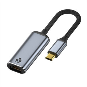 RJ45/2.5G Network Card External Network Cable Adapter 2500m High-speed Gigabit Type-c Port Converter dark gray