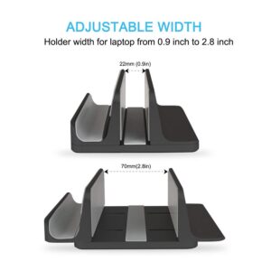 Vertical Laptop Stand Desktop Stand Adjustable Laptop Holder for MacBook Pro/Air Microsoft Surface gray