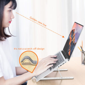 D103 Laptop Stand Computer Riser Folding Laptops Elevator PC Cooling Mount Supporting Up To 15.6 Inches Notebook black