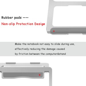 Adjustable Laptop Stand Foldable Lightweight Ventilated Laptop Riser Holder for Desk with Anti-Slip Design Portable Bracket Silver