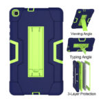 For Samsung Tab A T290 T295 PC+ Silicone Hit Color Armor Case Tri-proof Shockproof Dustproof Anti-fall Protective Tablet Cover  Navy blue + yellow green
