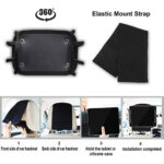 Adjustable Car Headrest Mount Holder Stretchable Silicone Cover Bracket Seat Back Universal For 7-10.5 Inch Tablet black