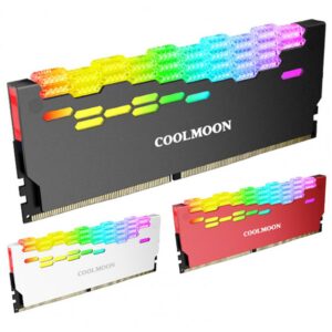 Coolmoon Ra-2 Ram Cooler High Efficiency 5v Argb Memory Module Heat Sink Light Effect Desktop Computer Memory Cooler red