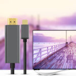 Metal 3.1 Usb C To Hdmi-compatible Cable Adapter 4k 30hz 1.8m Mirror Mode Extended Mode Black