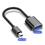 Mini To Usb 2.0 A Female OTG Adapter  Cable 0.08 Copper Wires Conversion Adapter Cable Black