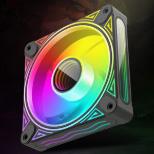 DM1 Cooler Fan ARGB PC CPU Silent Case Luminous Fan 4.72 Inch Cooling PC Fans With Hydraulic Bearing Low Noise Computer RGB Case Fans Optional Wind Direction RGB Silent Cooler Black forward blade