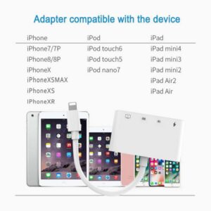 4-in-1 SD/TF Card Reader USB 2.0 Female OTG Adapter Cable Compatible Trail Game Camera SD Card Reader white