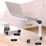 Aluminum Alloy Laptop Portable Foldable Adjustable Laptop Desk Computer Table Stand Tray Notebook PC Folding Desk Table Standard black