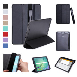 For Samsung tab S3 9.7 inch T820/T825 PU Leather Protective Case with Pen Bandage Sleep Function white