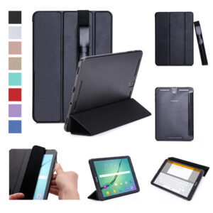 For Samsung tab S3 9.7 inch T820/T825 PU Leather Protective Case with Pen Bandage Sleep Function white