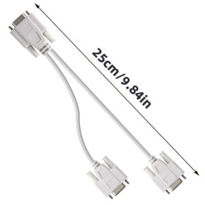 3+4VGA Male To 2 Vga Female Adapter Splitter Video Monitor Cable White