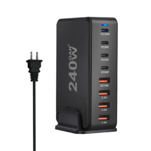 240W USB Charger Hub 4 USB A 4 USB C Hub PD Adapter Charging Block Plug Adapter