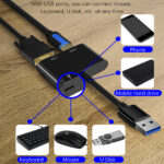 Converter Usb 3.0 To Dual Hdmi-compatible 4k HD Simultaneous Display Dual-screen Type C Expansion Dock Grey