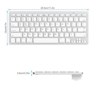 Wireless Gaming Keyboard Computer Game Universal Bluetooth Keyboard for Spanish German Russian French Korean Arabic Spanish white