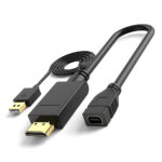 Hdmi-compatible To Mini DP Adapter  Cable 4k60hz Unidirectional Video Cable Black