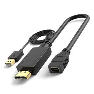 Hdmi-compatible To Mini DP Adapter  Cable 4k60hz Unidirectional Video Cable Black