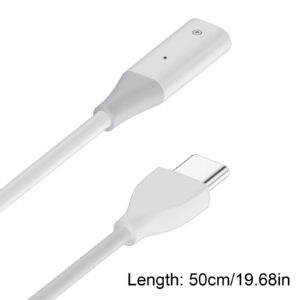 Charging Cable Stylus Extension Cable Charger Wire With Charging Indication Light Compatible For Ipencil C male to female 0.5 meters