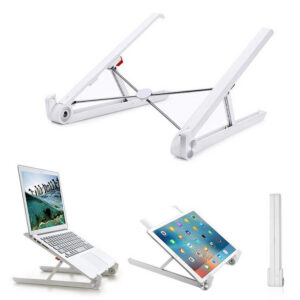 Laptop Stand Foldable Bracket Support 11-15.6inch Notebook Ultra Light Anti-Slip Adjustable Angle Desk Tablet Holder white