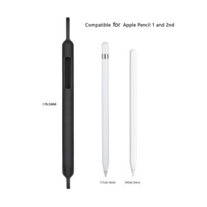 Soft Silicone Pencil Case Sleeve for Apple Pencil Generation 1 Generation 2 Cover Case 360 Full Protective gray