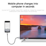 Usb C To Hdmi-compatible Cable With 65w Pd Power Cord 4k 60hz Converter Adapter  Cable Silver gray