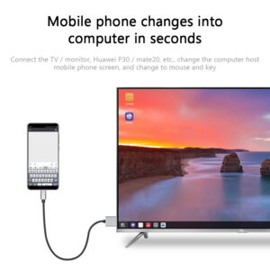 Usb C To Hdmi-compatible Cable With 65w Pd Power Cord 4k 60hz Converter Adapter  Cable Silver gray