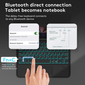 Bluetooth Keyboard Colorful Backlight Touch Control Smart Keyboard