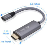 Type C Female To Hdmi-compatible Male 0.2m 4k60hz Adapter For 1080p 720p black